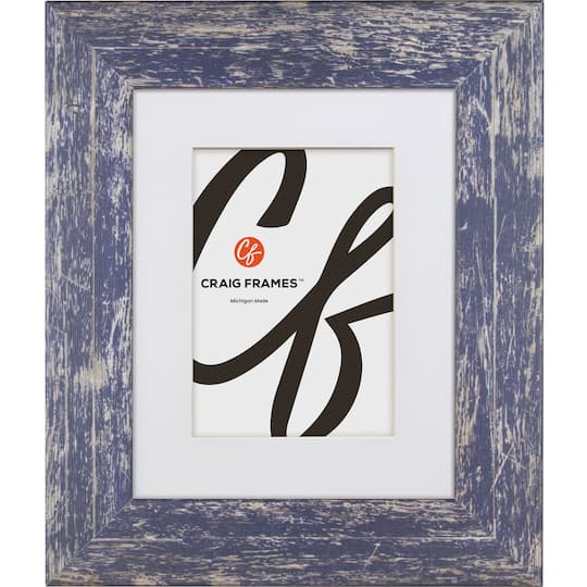 4 Pack Craig Frames American Barn Independence Blue Picture Frame with Mat